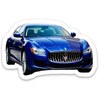 Maserati Quattroporte (2022) – cinematic-realistic Maserati Quattroporte emoji, its striking Italian design turning heads as it effortlessly maneuvers through the streets of Milan. The engine roars with Italian flair, echoing the car's racing heritage while enveloping the driver in an atmosphere of true luxury. sticker