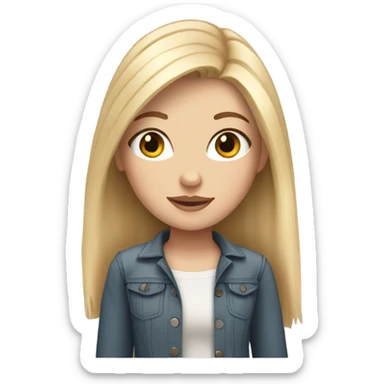 white Girl with light blonde hair and long eyelashes sticker