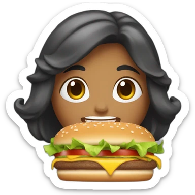 Miss réunion qui mange un burger sticker