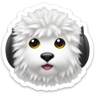 Fluffy white earmuffs  sticker