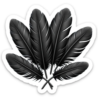 bundle of black feathers sticker