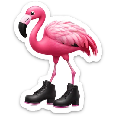 pink flamingo with tap dancing shoes sticker