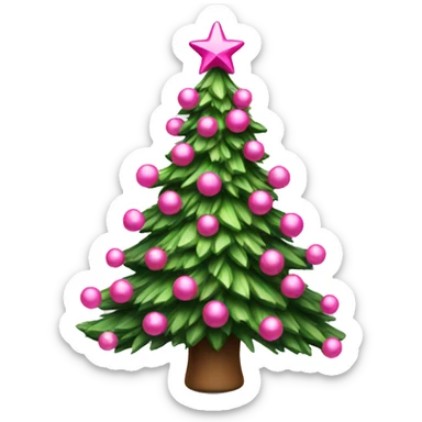 Christmas tree with pink decoration sticker