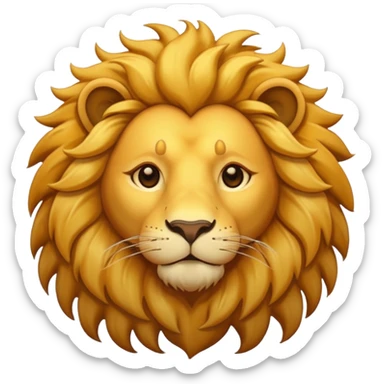 Realistic lion with a sun behind it sticker