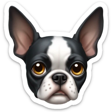 Boston terrier freezing sticker