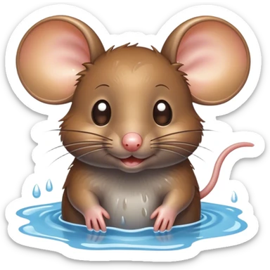 Mouse in a pool sticker