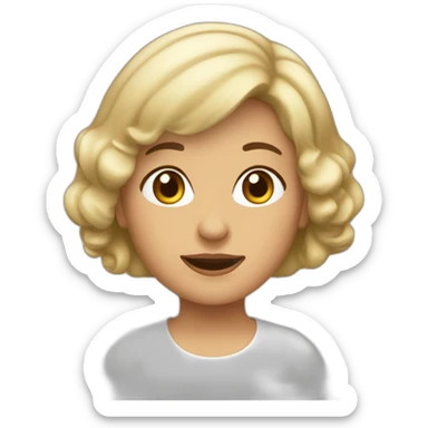 Anciana pelo corto liso rubia sticker