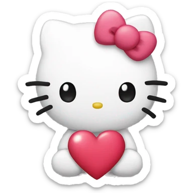 hello kitty with heart sticker
