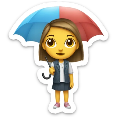 Girl with a umbrella sticker