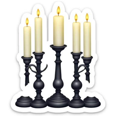 Aesthetic scenic beautiful gorgeous pretty elegant sparkly shiny scene of Candles, flowers, marble pedestals, lush vines, ferns, scenic aesthetic decoration scenery sticker