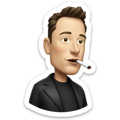 Elon musk smoking sigaret sticker