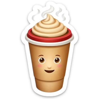 generate an ios genmoji of a chai in a paper cup sticker