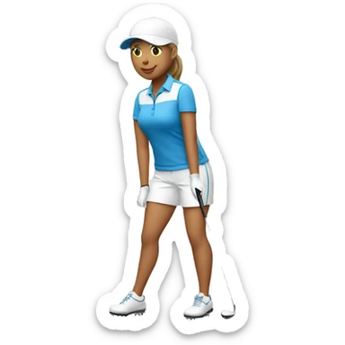 female golfer sticker