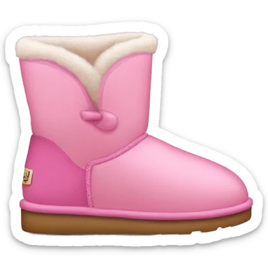 pink uggs with bou sticker