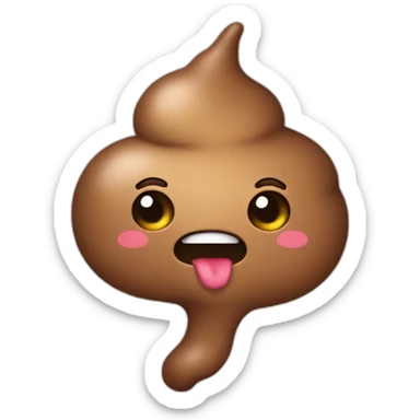 poop emoji with upwards trend sticker