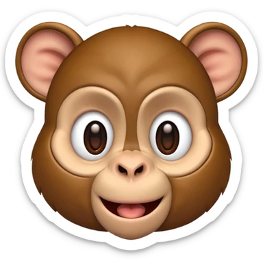 monkey with six ears, happy expression sticker