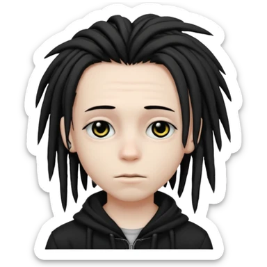 emo boy with dreads sticker
