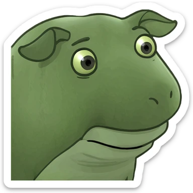 Only Pig nose in green color sticker
