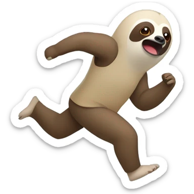 a sloth out of breath while running  sticker