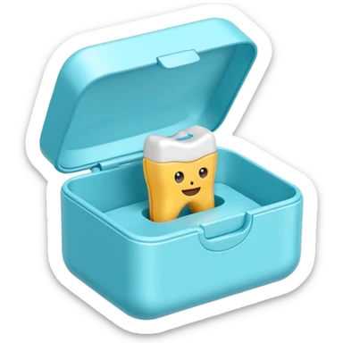 Dental floss in a box sticker