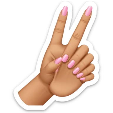 Extend your thumb, index finger, and middle finger straight out, tuck your ring finger and pinkie down  sticker