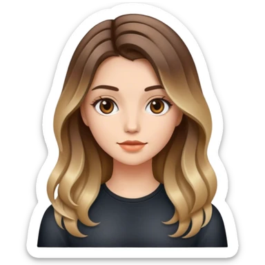 girl with baleyage hair sticker