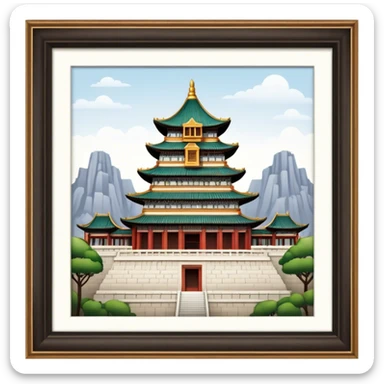 Cinematic Realistic Imperial City of Hu·∫ø Landmark Emoji, showcasing historic palaces and temples rendered with intricate textures and regal, soft lighting. sticker