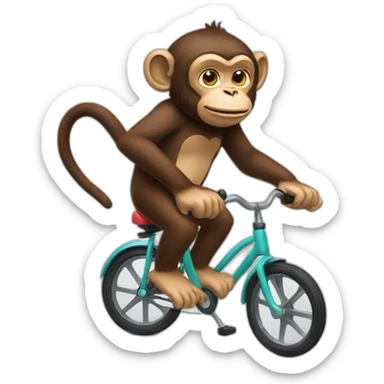 monkey riding a push bike sticker