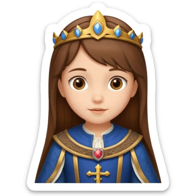 Petite fille brune à la peau blanche de 8 ans à l'époque du Moyen âge. sticker