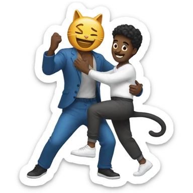 Man Dance with cat  sticker