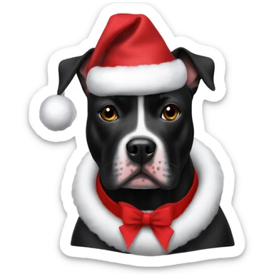 Full Black staffie xmas suits sticker
