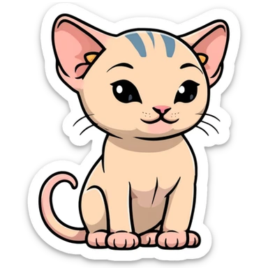 hairless sphynx cat full body pose sticker