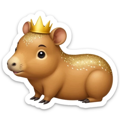 Capivara fofa com gliter sticker