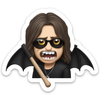 ozzy osbourne biting a bat sticker