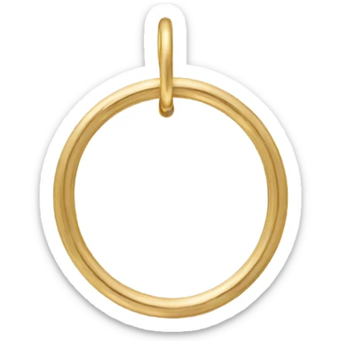 single minimal gold hoop Earrings closeup sticker