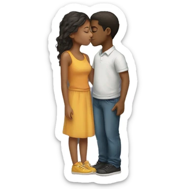 Boy kisses girl sticker