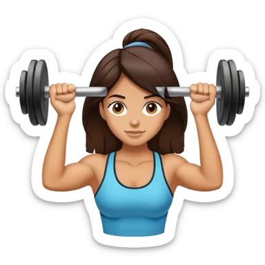 brunete women standing lifting weights sticker