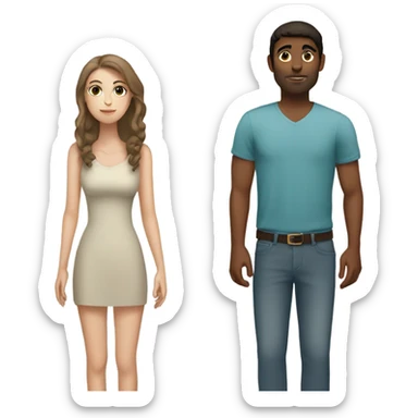 Brunette white girl with her tall Indian boyfriend  sticker