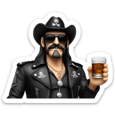 lemmy drinking jack daniels sticker