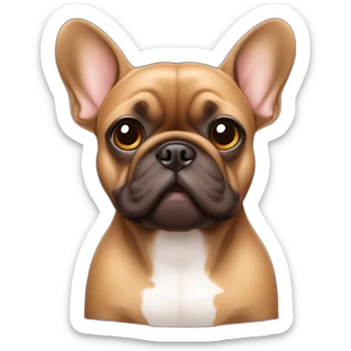 all brown french bulldog with big eyes sticker