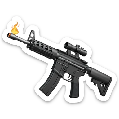 ar 15 with gun flash like its shooting sticker