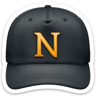a black cap with the initials "N" and "Y"  sticker