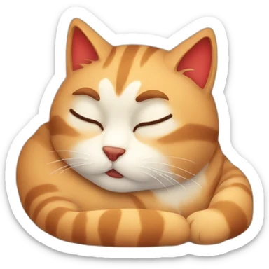 Sleepy cat red sticker