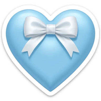 A light blue heart with a white bow ribbon  sticker