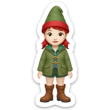short girl garden gnome sticker