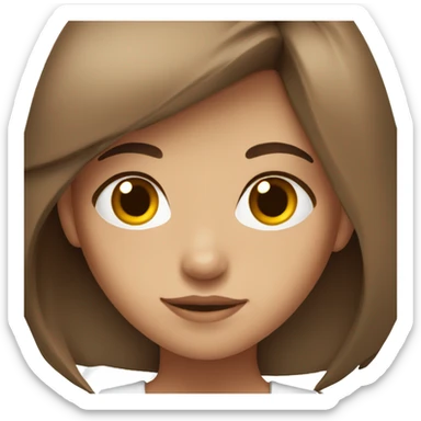 Girl in a white top with brown skin brown hair and brown eyes  sticker