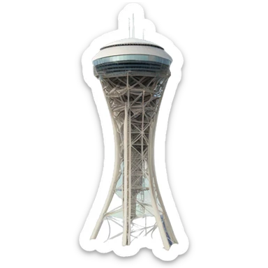 the Telstra tower in Canberra with a mountain where the tower is a bit bigger sticker