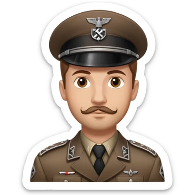nazi SS soldier man with brown hair and facial hair sticker