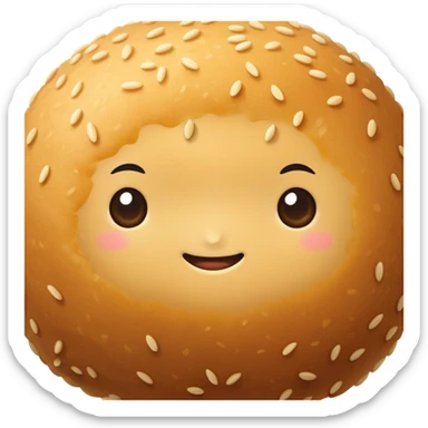 Chinese sesame ball (Jian Dui) with crispy outside and sweet filling sticker