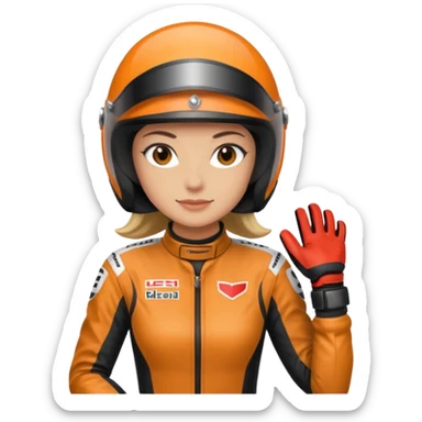 female motorcycle racer sticker